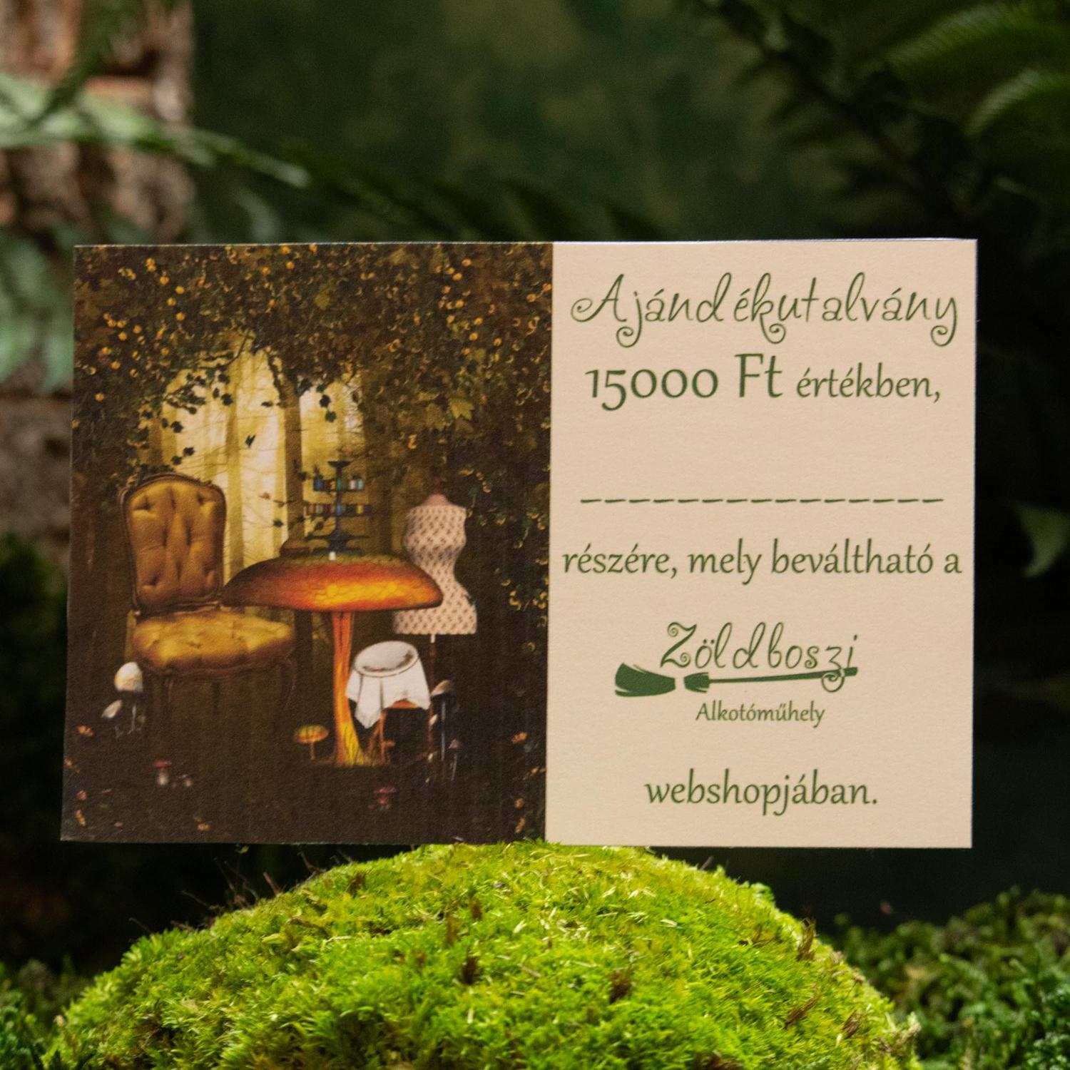 Zöldboszi Alkotóműhely ajándékkártya 15 000 Ft